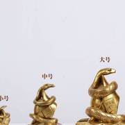 皇轩 铜蛇摆件招财全铜十二生肖蛇摆件工艺品创意家居装饰