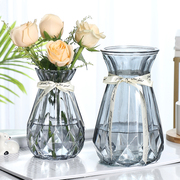 极速玻璃花瓶欧式透明彩色水培绿萝植物花瓶富贵竹客厅装饰摆件插