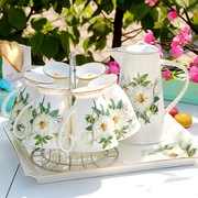 陶瓷杯子水杯套装轻奢马克杯水具骨瓷冷水壶喝水茶壶家用欧式客厅