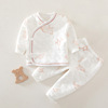 新生婴儿夹袄加厚男女，宝宝保暖内衣分体套装，0-3月婴儿纯棉服秋衣