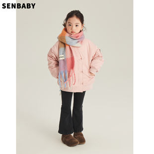 年底福利童装冬装女童中国风粉色外套中大童洋气过年棉服