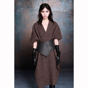 MIA HAN原创设计女装冬季装饰收腰超宽亮面大衣腰带腰封