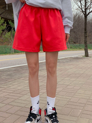 韩国大码女装2024春装时尚松紧腰显瘦纯棉休闲多色短裤特