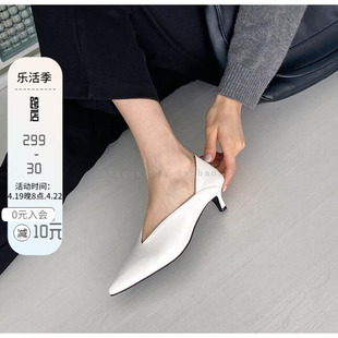 现韩国东大门女鞋2021年秋chic欧美气质通勒ＯＬ尖头银色小跟单鞋
