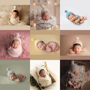 新生儿摄影帽子道具欧美百搭帽子儿童摄影道具影楼风格宝宝帽