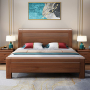 实木床1.8米现代简约主卧家用储物床，1.5米胡桃木小户型婚床双人床