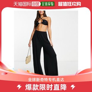 香港直邮潮奢 tall 女士设计长筒针织居家海滩裤子(黑色)