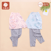 小数点儿童家居服套装春夏薄款打底衣男女宝宝空调服2件套73-160