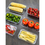 喇叭花一次性塑料托盘超市水果，蔬菜包装盒透明餐盒，生鲜托盘500个