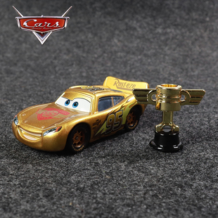 赛车汽车总动员合金儿童玩具车金色冠军杯麦昆手推滑行车奖杯礼物