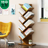 创意树形书架落地简易儿童，简约客厅家用收纳桌面置物架实木小书柜