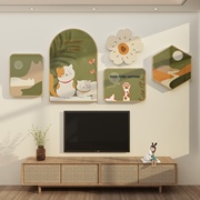 电视机背景墙装饰品壁画卧室，房间布置餐厅3d自粘贴纸，摆挂件上方