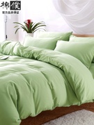水洗棉纯色简约四件套床上全纯磨毛公主风网红素色床单被套4件套