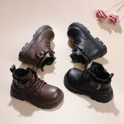 冬季宝宝鞋子1-3岁学步鞋小童二棉皮鞋儿童短靴男女童马丁靴大棉2