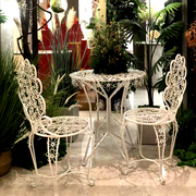欧式白色网红庭院咖啡桌椅户外桌椅花园铁艺阳台休闲桌椅组合沙发