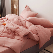 非常柔软纯棉四件套全面纯色针织棉天竺棉被套床单床笠床品1.8m床