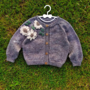 青柠手工编织儿童毛衣手编羊毛线教程粗棒针织宝宝开衫外套材料包