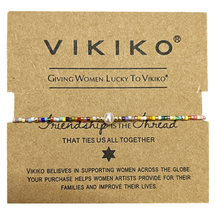 VIKIKO 缤纷彩 女生小众设计天然珍珠小手链饰品友谊礼物同款