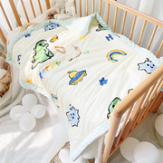 0-8岁婴儿包边豆豆毯儿童盖巾新生儿盖毯空调被宝宝绒推车毯子