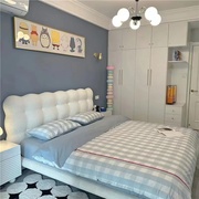 现代简约轻奢奶油风布艺床，北欧泡泡床，小户型公主网红主卧室双人床