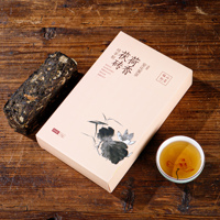 黑茶叶湖南安化黑茶茯砖茶正宗一级荷香，金花茯茶荷叶砖茶1kg