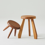 听栖·布蕾凳 实木小圆凳北欧日式中古风设计师柚木矮凳子侘寂风