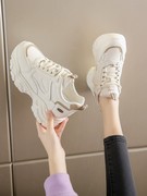 2023春秋坡跟内增高女鞋小个子，显高8cm休闲运动鞋轻便透气旅游鞋