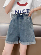 110-150女童裤子韩版洋气儿童，牛仔短裤夏季休闲裤，小女孩热裤