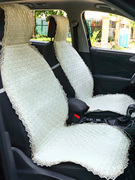 汽车坐垫座套全包四季通用冬季短毛绒女神蕾丝，纯色五座通用驾驶垫