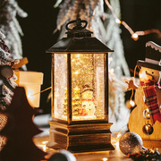 音乐盒自动飘雪花水晶球摆件圣诞老人旋转风灯八音盒小雪人圣诞树
