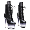 leecabe黑色订制高跟矮靴钢管舞，超高跟靴细跟女士，走秀短靴3l