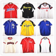 vintage日系棒球服原宿街头数字bf嘻哈风，宽松球衣中性开衫短袖l12