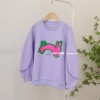洋气~浅紫色小兔廓形卫衣，女童装可爱纯棉宽松圆领衫110-160
