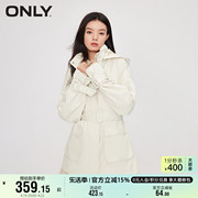 only奥莱气质，百搭收腰系带中长款风衣，外套女