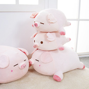 粉色猪猪毛绒玩具公仔，可爱小猪抱枕超软娃娃，趴趴摆件床上陪睡靠垫