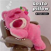摆烂熊趴姿草莓熊粉色毛绒玩具倒霉熊趴睡公仔可爱抱枕靠垫礼物