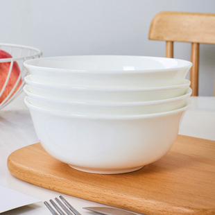 景德镇白色骨瓷餐具菜碗陶瓷碗中式家用碗圆形大号米饭碗面碗