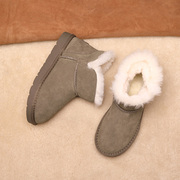 羊皮毛一体雪地靴女2023冬季短靴子加绒保暖平底棉鞋面包鞋子