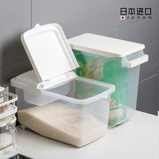 日本进口INOMATA米桶带滑轮密封防虫防潮米缸家用厨房面粉储存罐