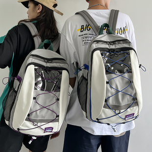 旅行双肩包男士潮牌日系大容量背包轻便电脑包高中生初大学生书包