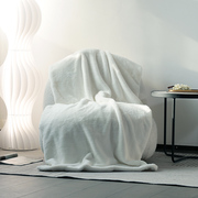 现代简约白色床尾巾搭毯客厅沙发卧室，床搭样板房间售楼部软装定制