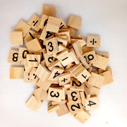 0-9数字木方块 儿童早教拼图游戏字母木片  100个一包