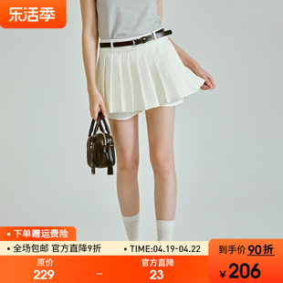 范洛百褶短裙女2024夏设计(夏设计)感低腰，压褶学院少女风时髦气质裙裤