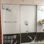 衣柜推拉门柜门定制移门，钢化玻璃壁橱滑动高光，多层实木板现代简约