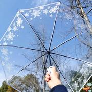 透明雨伞折叠生如夏花白色神网红伞森系创意学生自动透明伞