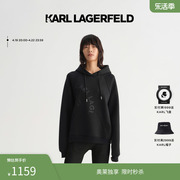KARL LAGERFELD卡尔拉格斐2023春季女黑色卫衣老佛爷231L1871