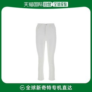 香港直邮7forallmankind女士白色弹力棉，混纺奢华复古牛仔裤