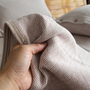 巧手金梭新疆棉提花老粗布，纯棉三件套1.8床盖，加厚床单可水洗折叠