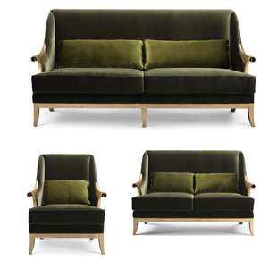 布艺沙发新古典后现代沙发简约欧式单人双人三人组合沙发样板房
