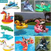 水上充气坐骑火烈鸟游泳圈独角兽，浮排泳池浮床儿童，玩具卡通游泳圈